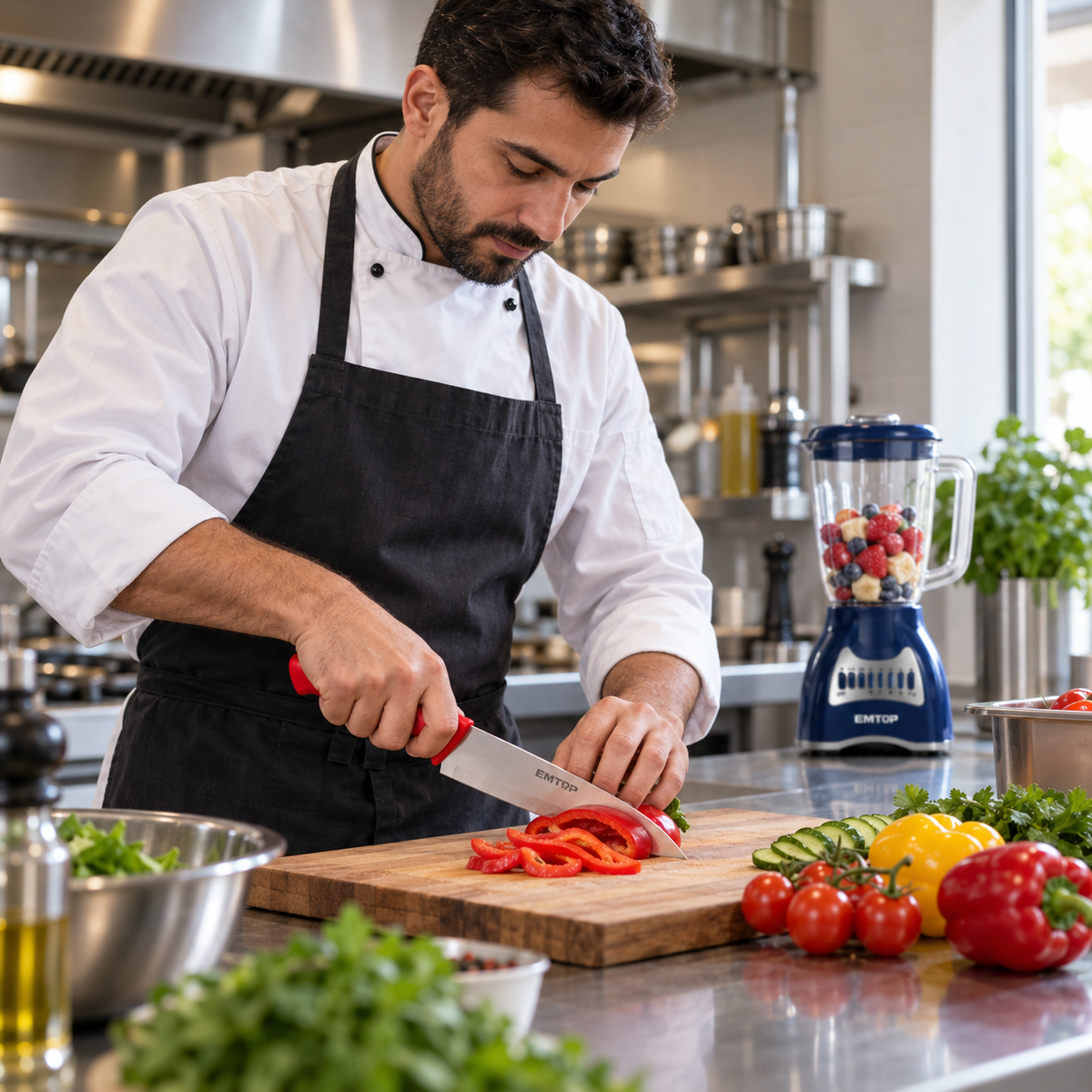 Restaurateurs et métiers de bouche — professionnel en activité avec des outils adaptés à son métier.