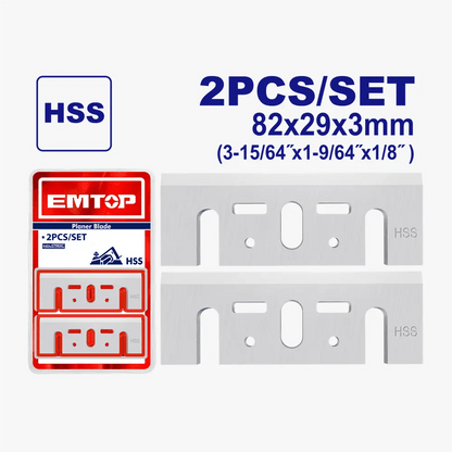 2 lame de rabot HSS EMTOP EPBE820301 - SME IMPORT
