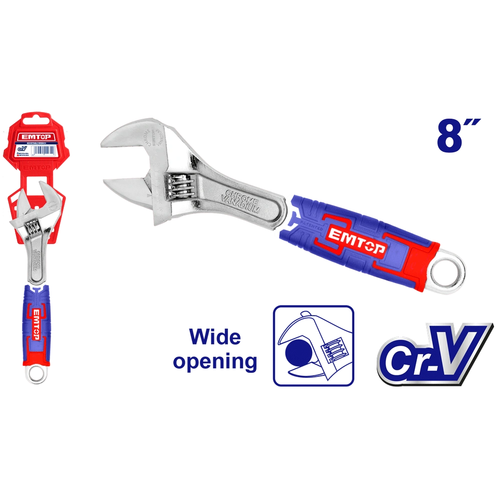 Clé à molette 8″/300MM CR-V 0-30 EMTOP EAWH130801