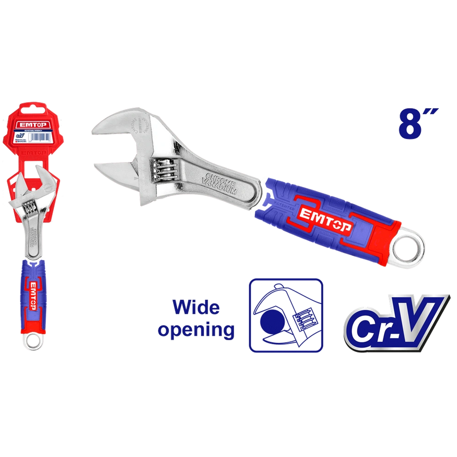 Clé à molette 8″/300MM CR-V 0-30 EMTOP EAWH130801