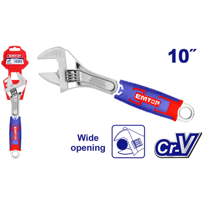 Clé à molette 10″/250MM CR-V 0-35 EMTOP EAWH131001