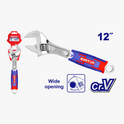 Clé à molette 12″/300MM CR-V 0-41 EMTOP EAWH131201
