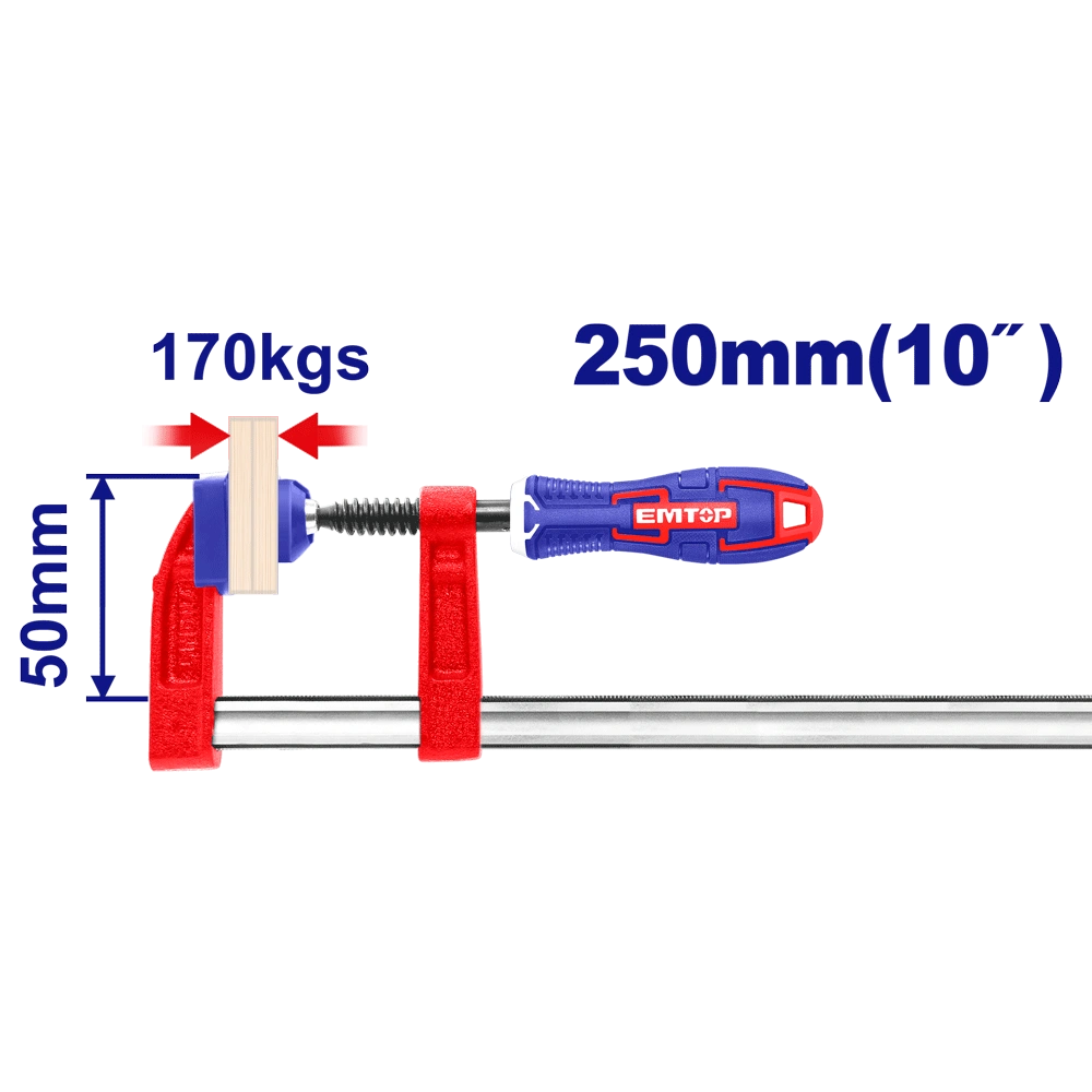 Serre joint 50X250MM force 170KG EMTOP ECLPF05301
