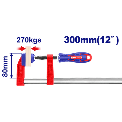 Serre joint 80X300MM force 270KG EMTOP ECLPF08101