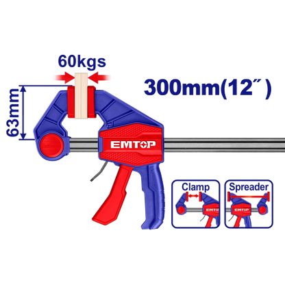 Serre joint rapide 63X300MM 60KG EMTOP ECLPQ60201