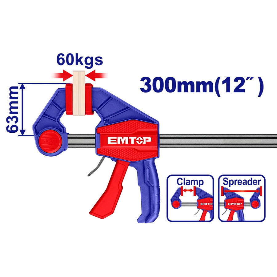 Serre joint rapide 63X300MM 60KG EMTOP ECLPQ60201