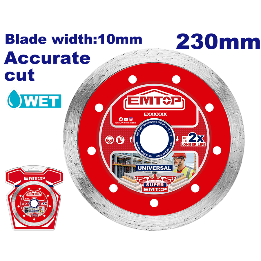 Disque diamant 230 humide EMTOP EDDC022301