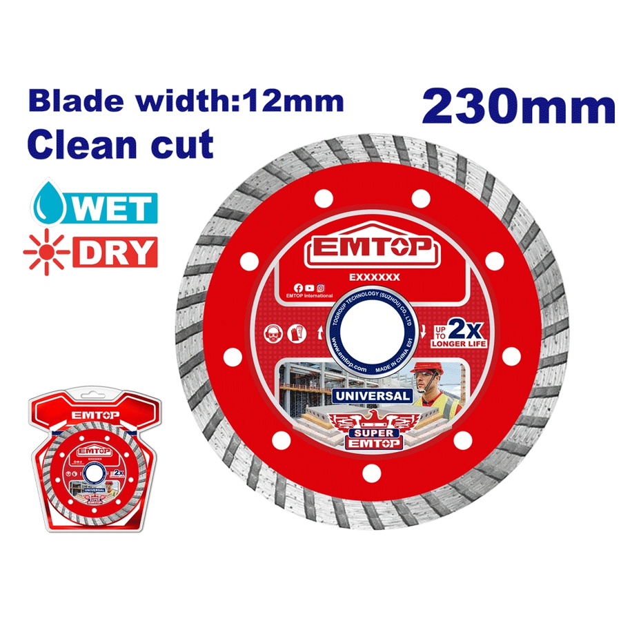 Disque diamant 230 L12 turbo EMTOP EDDC032301