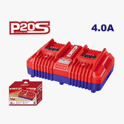 Chargeur de batterie 4AH à 2 ports EMTOP EFCR20403