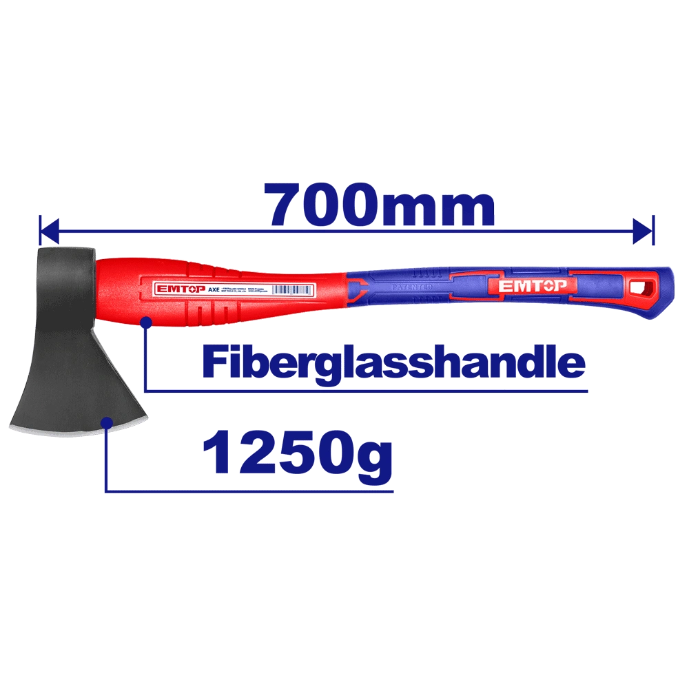 Hache 1250G 700MM manche fibre EMTOP EHAMAX1250