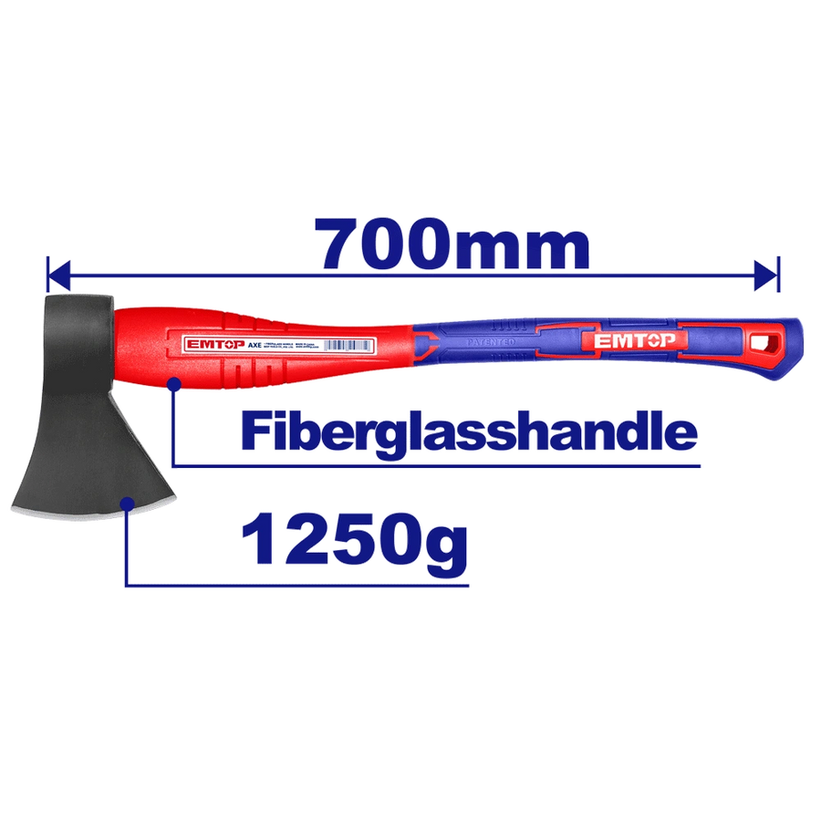 Hache 1250G 700MM manche fibre EMTOP EHAMAX1250