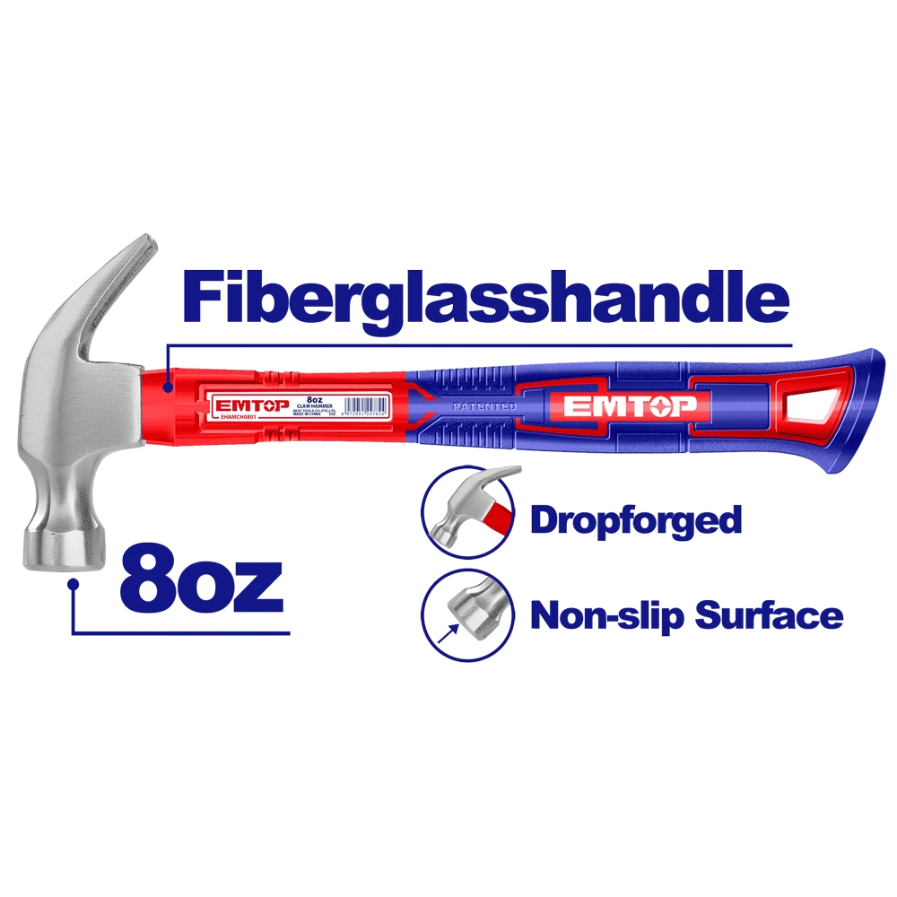 Marteau arrache clous 220G m-fib EMTOP EHAMCH0801