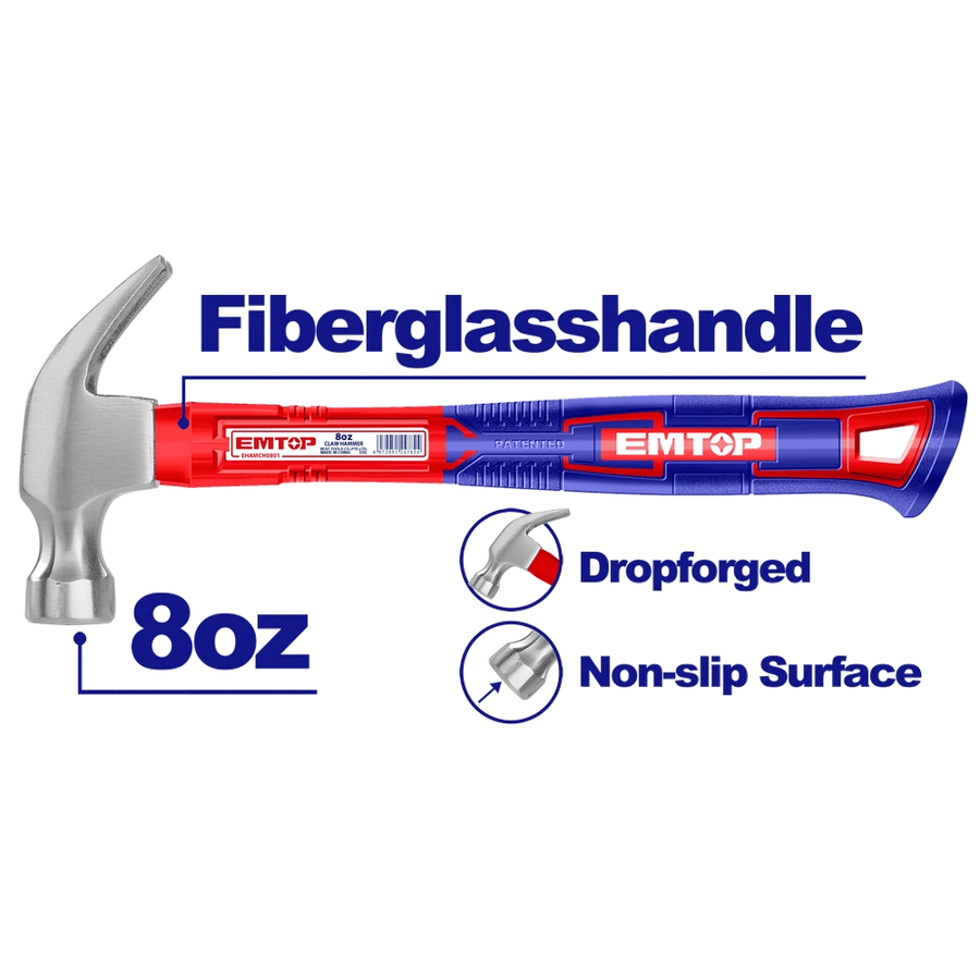 Marteau arrache clous 220G m-fib EMTOP EHAMCH0801