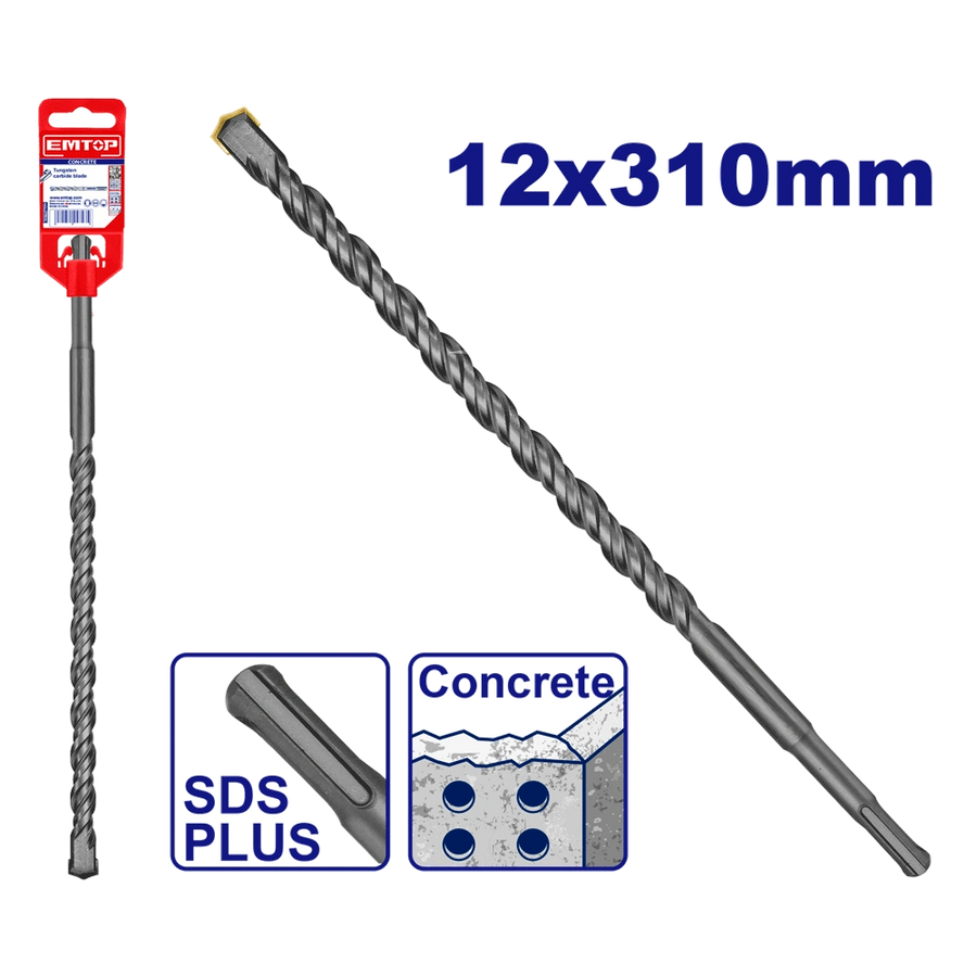 Mèche SDS plus ø 12X310MM EMTOP EHDR11205
