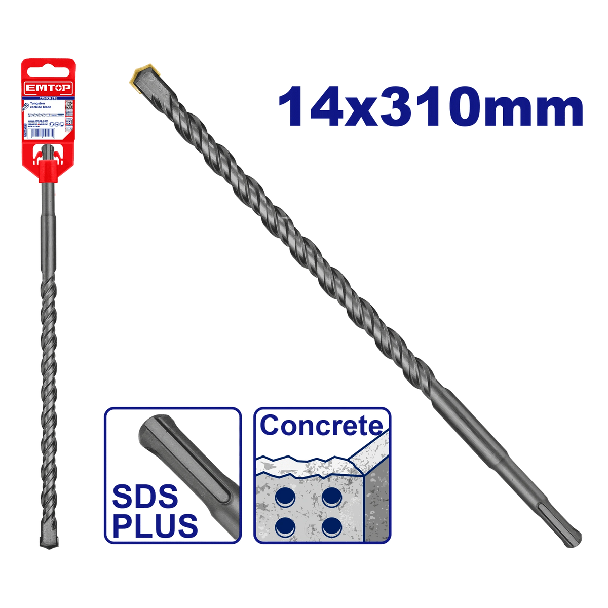 Mèche SDS plus ø 14X310MM EMTOP EHDR11405