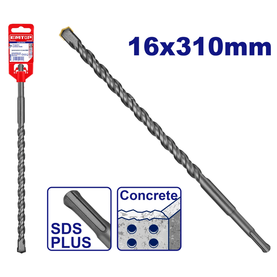 Mèche SDS plus ø 16X310MM EMTOP EHDR11605