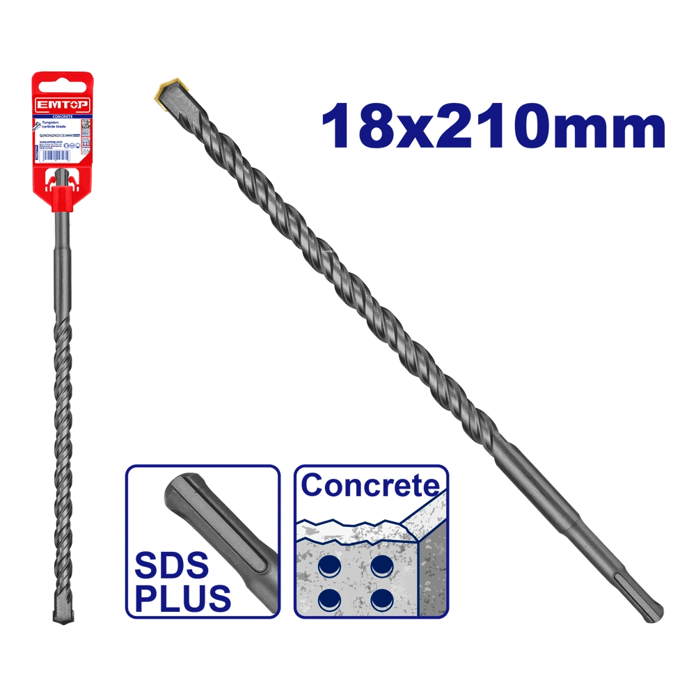 Mèche SDS plus ø 18X210MM EMTOP EHDR11803