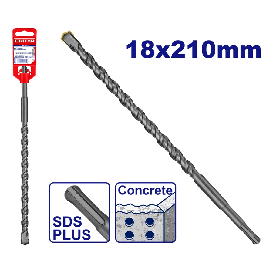 Mèche SDS plus ø 18X210MM EMTOP EHDR11803
