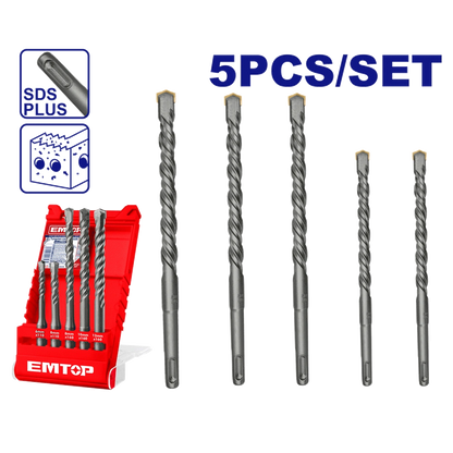 Jeu de 5 meches a beton sds+ 6-16 EMTOP EHDR12052