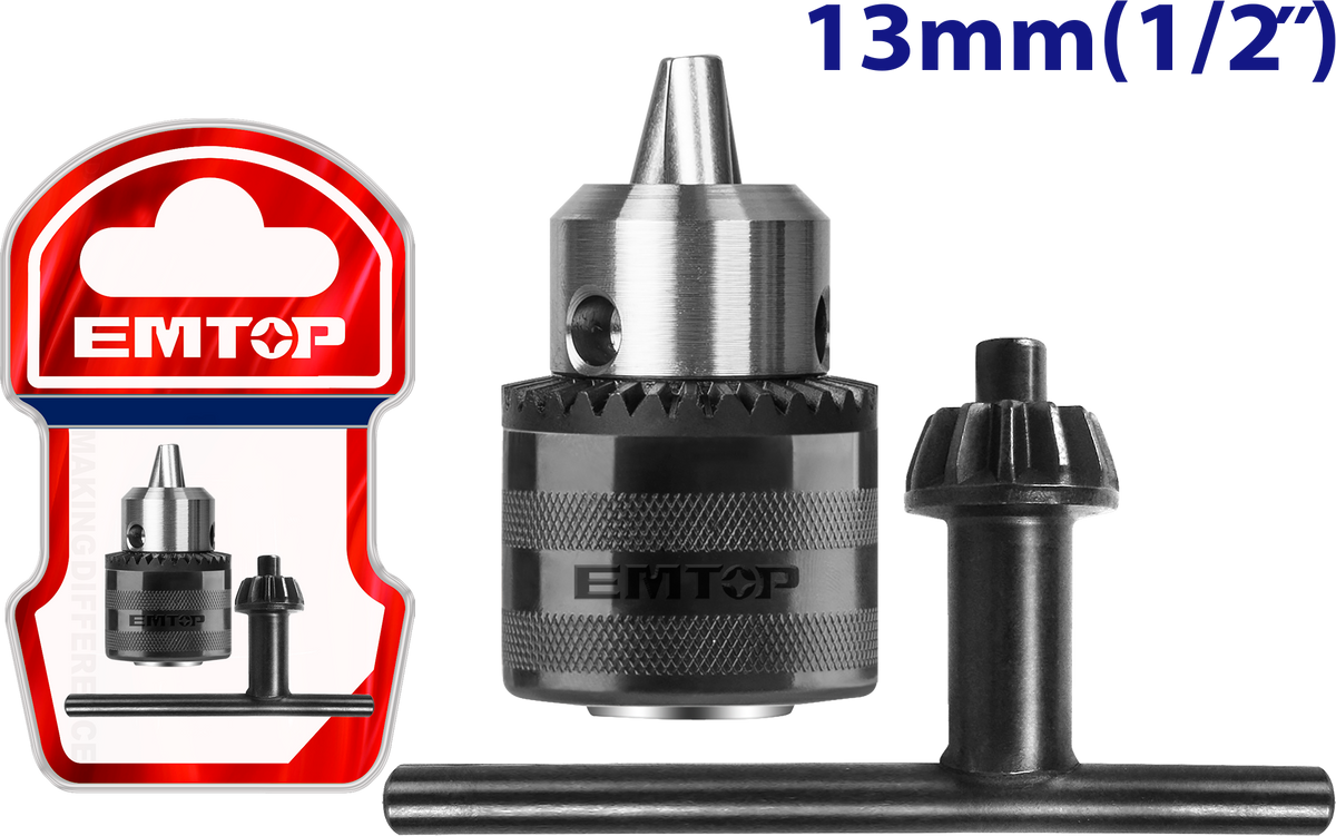 Mandrin à clé de 13 mm EMTOP EKCK1301
