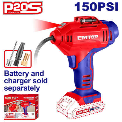 Compresseur portatif 10B sans bat EMTOP ELAC2018