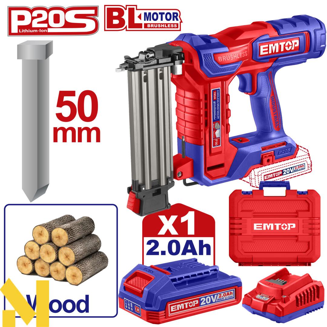 Cloueur 20V 1BAT 2AH 15-50 EMTOP ELBNLI5008