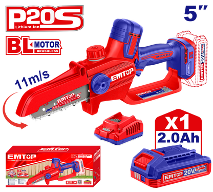 Tronçonneuse a chaine 20V 1B2A 13 EMTOP ELGA20561