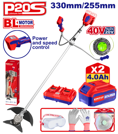 Coupe bordures-herbe brush 40V+AC EMTOP ELMR202523