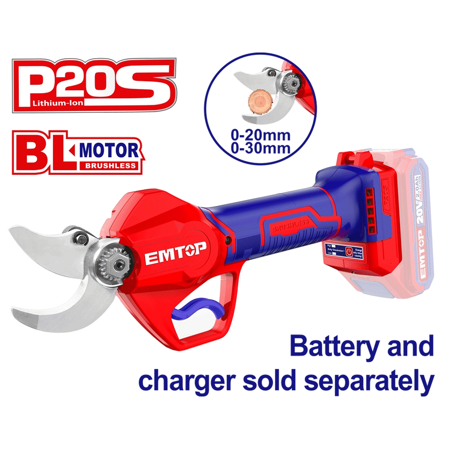Sécateur électrique 20V 20-30 EMTOP ELSL20305