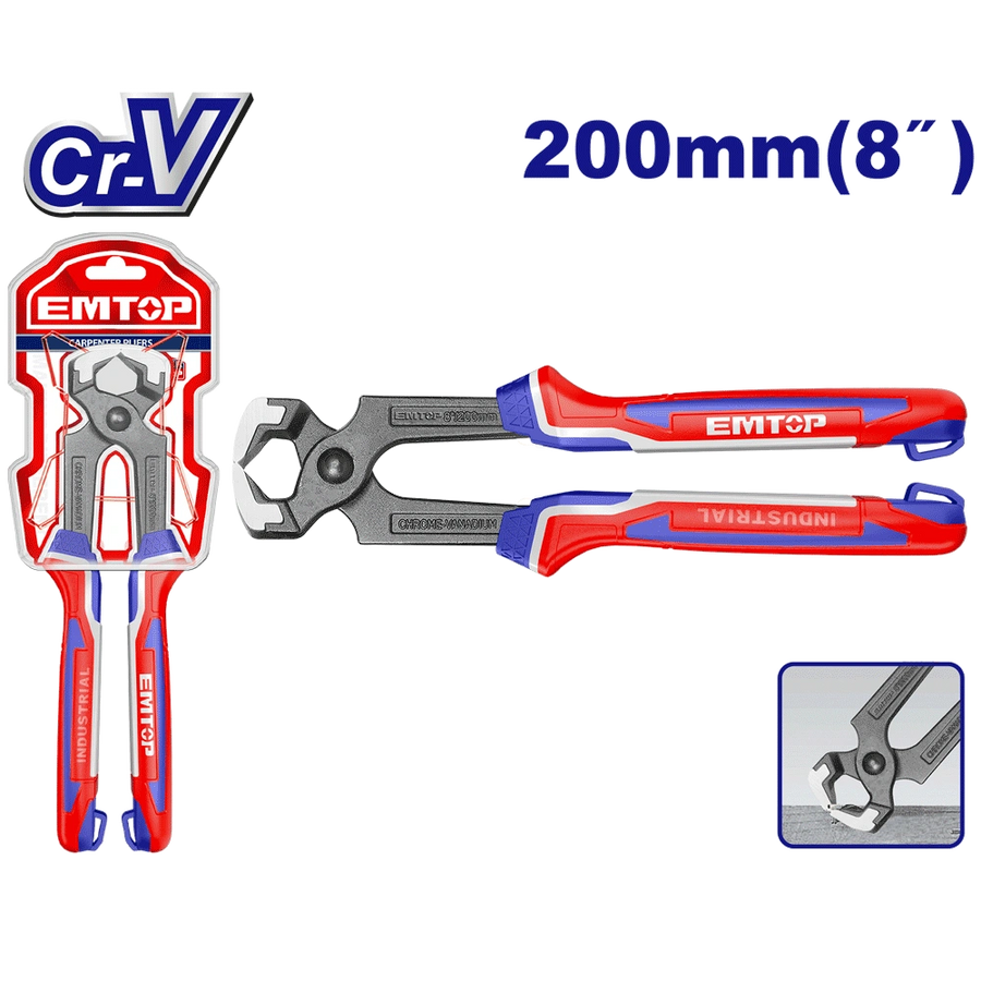 Tenaille charpente CR-V 8″/ 200MM EMTOP EPLRCP0821