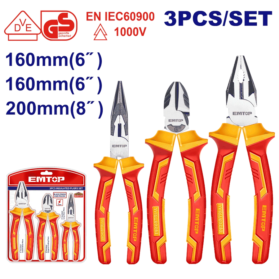 Jeu 3 pinces uni/l-n/coupe isolees EMTOP EPLS0331