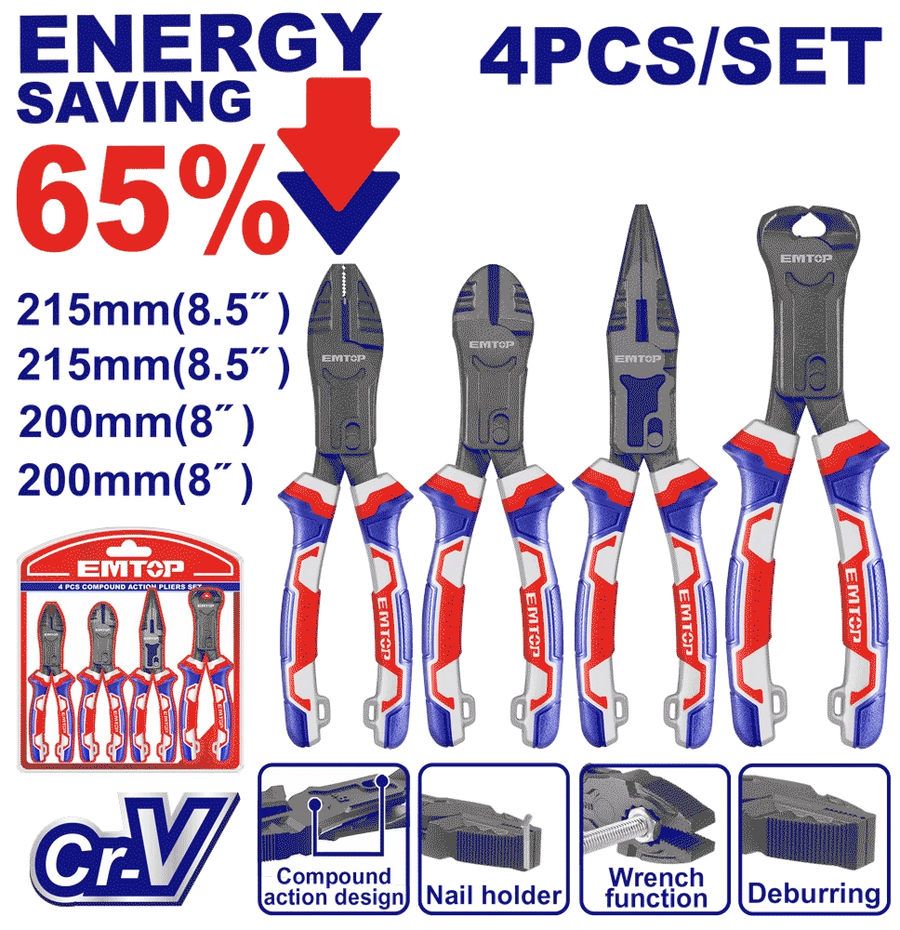 Jeu de 4 pinces pro EMTOP EPLS2451