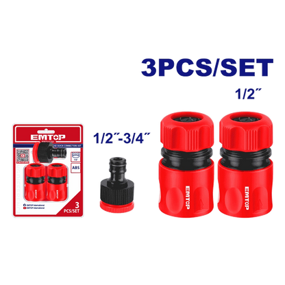 Kit 3 connecteur raccord tuyau EMTOP EQCS11231