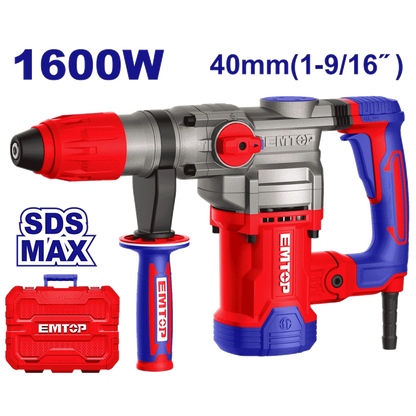 Perforateur SDS max 40MM 1600W+AC EMTOP ERHRM1608