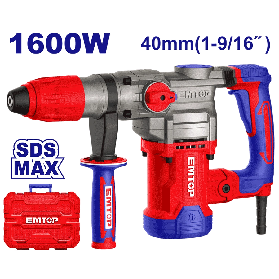 Perforateur SDS max 40MM 1600W+AC EMTOP ERHRM1608