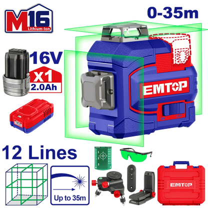 Laser 12 lignes 16V vert 35M EMTOP ESLE12301