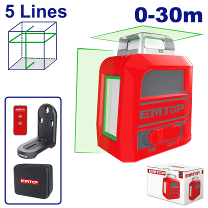 Laser 5 lignes vert 30M EMTOP ESLE2M05