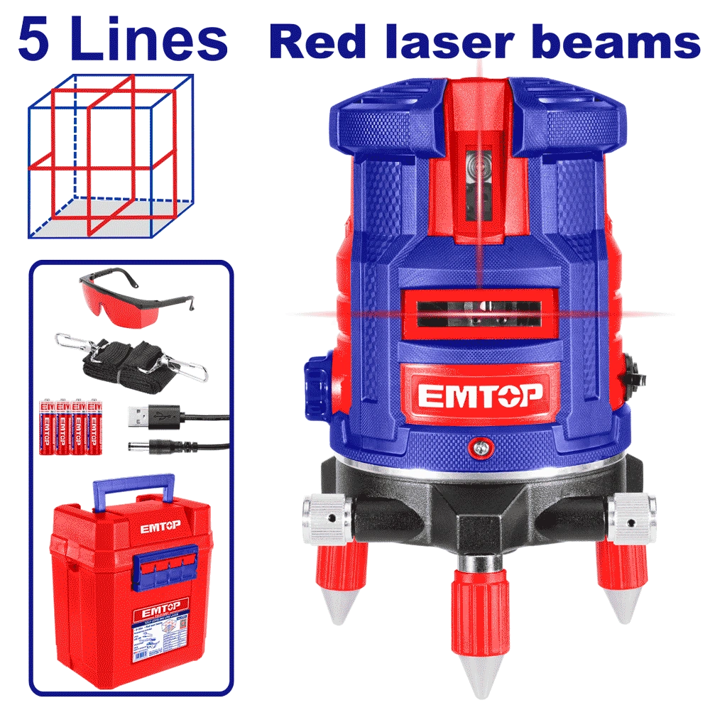 Laser 5 lignes rouge 30M EMTOP ESLE53001