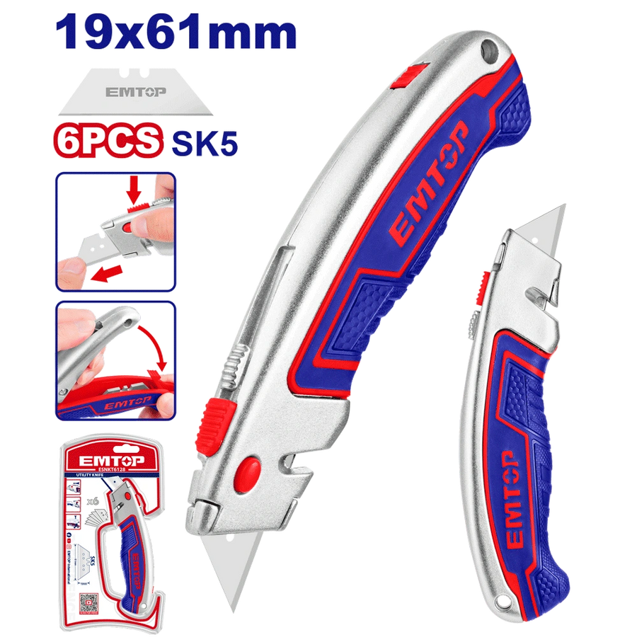 Cutter avec 6 lame EMTOP ESNKT6128