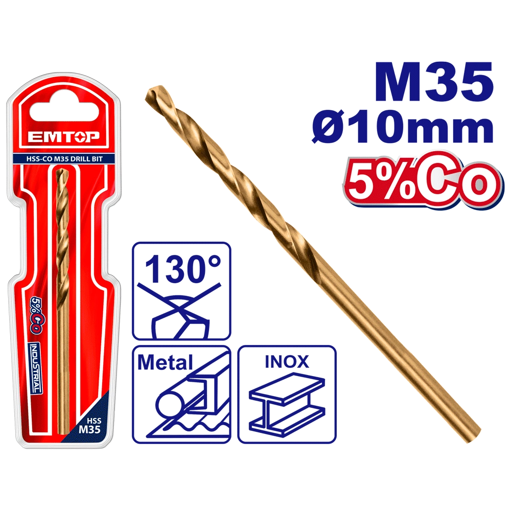 Mèches acie M35 HSS ø 10MM EMTOP ETDB131001