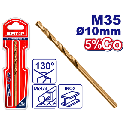 Mèches acie M35 HSS ø 10MM EMTOP ETDB131001