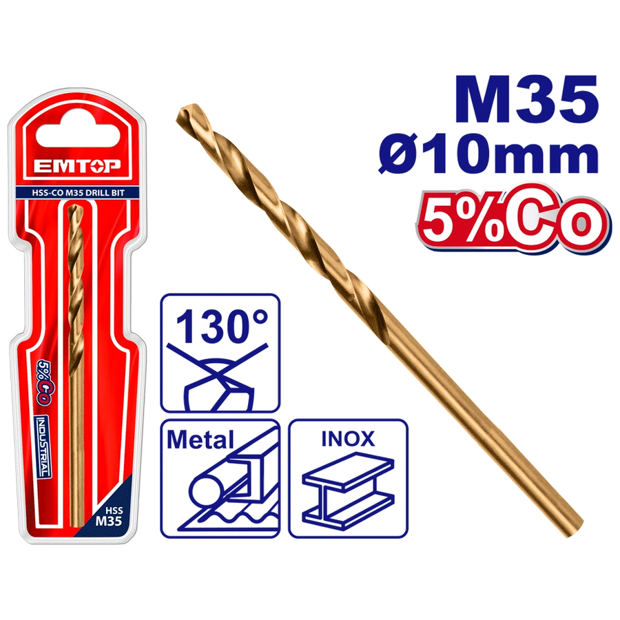 Mèches acie M35 HSS ø 10MM EMTOP ETDB131001