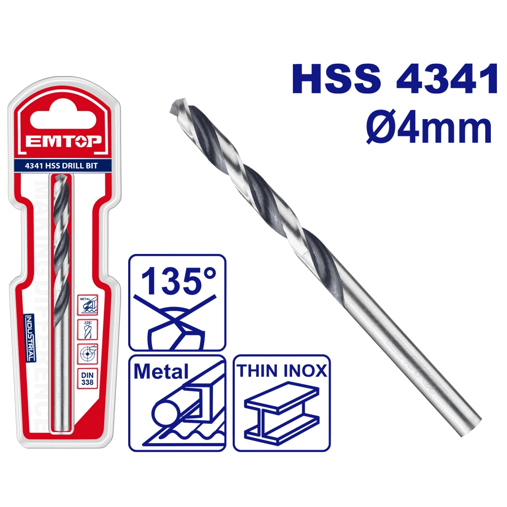 Mèche métal HSS ø 4MM EMTOP ETDB310402