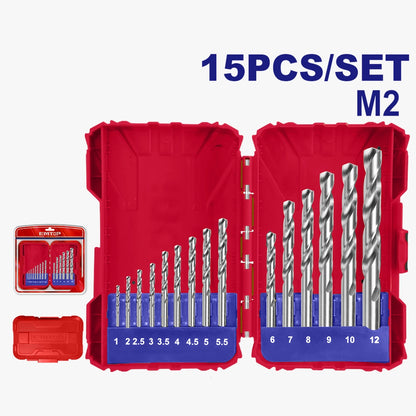 Jeu de 15 forets HSS M2 EMTOP ETDB51502