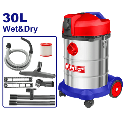 Aspirateur sec et humide 1400W 30L EMTOP EVCR1401