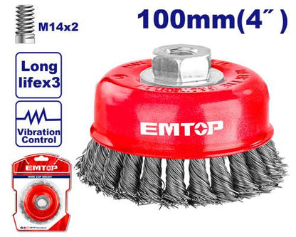 Brosse métallique Ø100MM RPM12500R EMTOP EWCB21005