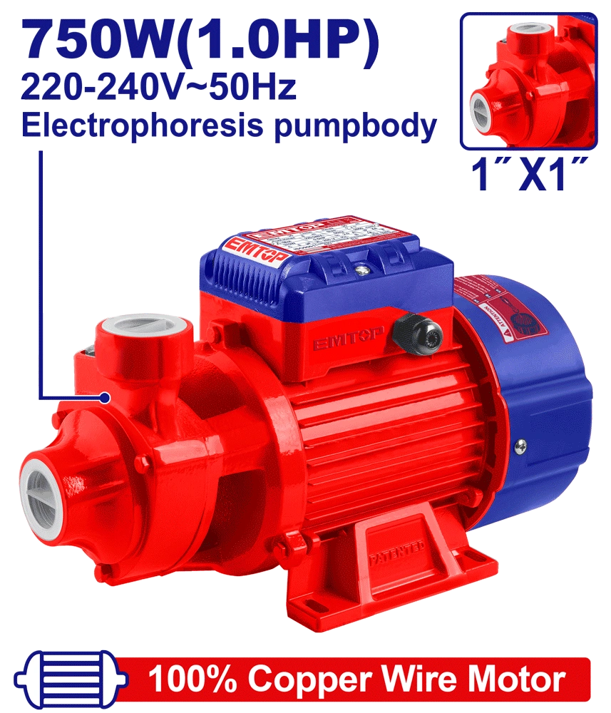 Électropompe 1CV 1″H52M 50L/MN EMTOP EWPPV07501