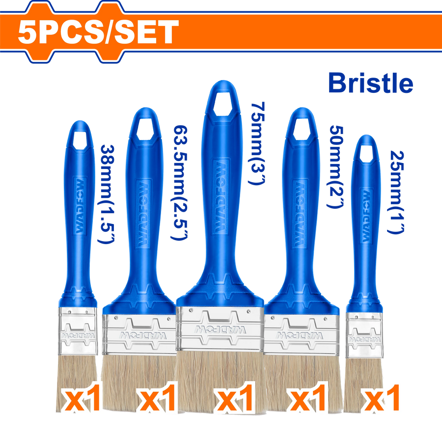 WADFOW jeu 5 pinceaux plastique WPB1952