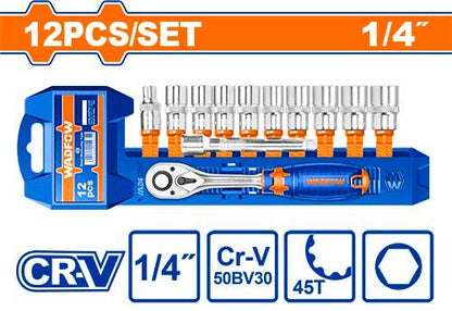 WADFOW jeu 12 cle a cliquet 1/4″ WST4212