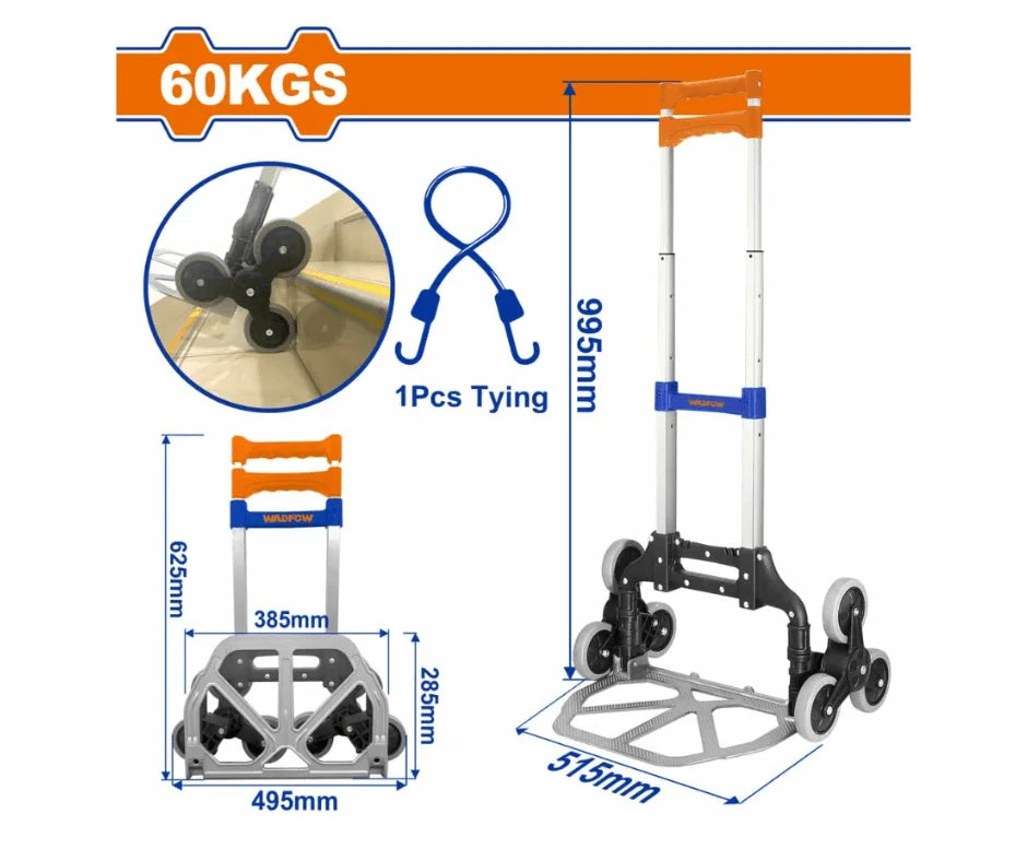 WADFOW diable pliable 6 roues 60kg WWB6A06
